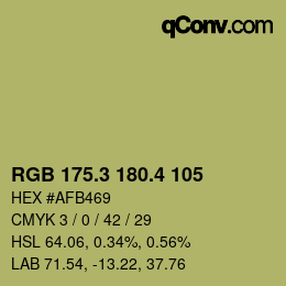 カラーコード: RGB 175.3 180.4 105 | qconv.com