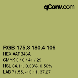 カラーコード: RGB 175.3 180.4 106 | qconv.com