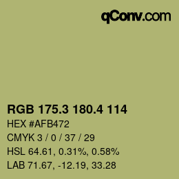 カラーコード: RGB 175.3 180.4 114 | qconv.com