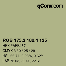 カラーコード: RGB 175.3 180.4 135 | qconv.com