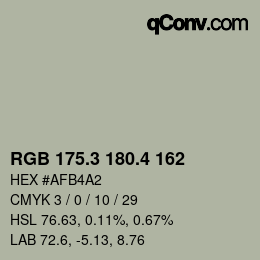 カラーコード: RGB 175.3 180.4 162 | qconv.com