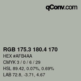 カラーコード: RGB 175.3 180.4 170 | qconv.com