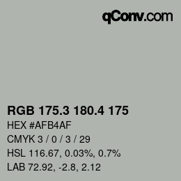 カラーコード: RGB 175.3 180.4 175 | qconv.com