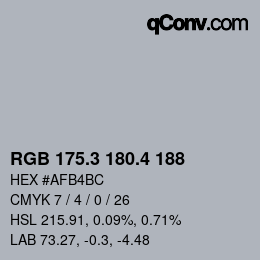 カラーコード: RGB 175.3 180.4 188 | qconv.com