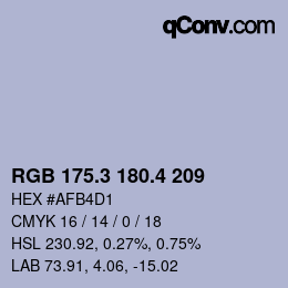 カラーコード: RGB 175.3 180.4 209 | qconv.com