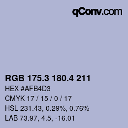 カラーコード: RGB 175.3 180.4 211 | qconv.com