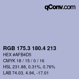 カラーコード: RGB 175.3 180.4 213 | qconv.com