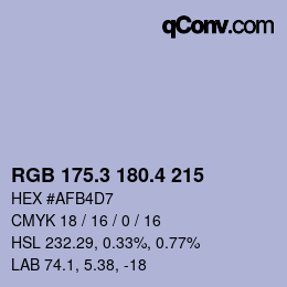 カラーコード: RGB 175.3 180.4 215 | qconv.com