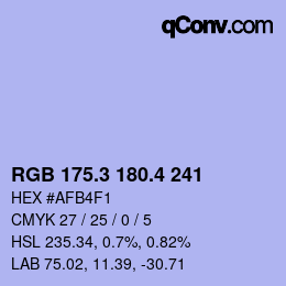 カラーコード: RGB 175.3 180.4 241 | qconv.com