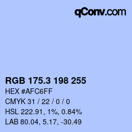 カラーコード: RGB 175.3 198 255 | qconv.com