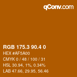 カラーコード: RGB 175.3 90.4 0 | qconv.com