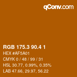 カラーコード: RGB 175.3 90.4 1 | qconv.com