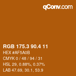 カラーコード: RGB 175.3 90.4 11 | qconv.com