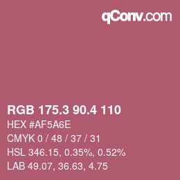 カラーコード: RGB 175.3 90.4 110 | qconv.com
