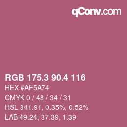 カラーコード: RGB 175.3 90.4 116 | qconv.com