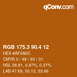 カラーコード: RGB 175.3 90.4 12 | qconv.com