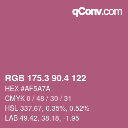 カラーコード: RGB 175.3 90.4 122 | qconv.com