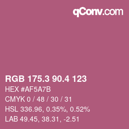 カラーコード: RGB 175.3 90.4 123 | qconv.com