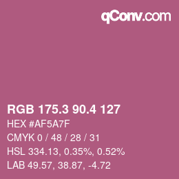 カラーコード: RGB 175.3 90.4 127 | qconv.com
