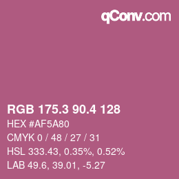 カラーコード: RGB 175.3 90.4 128 | qconv.com