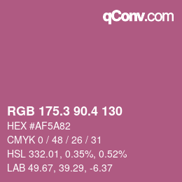 カラーコード: RGB 175.3 90.4 130 | qconv.com