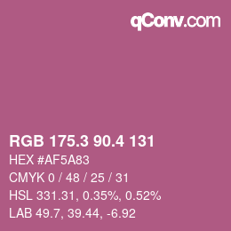 カラーコード: RGB 175.3 90.4 131 | qconv.com