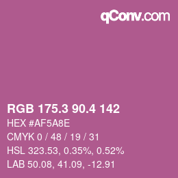 カラーコード: RGB 175.3 90.4 142 | qconv.com