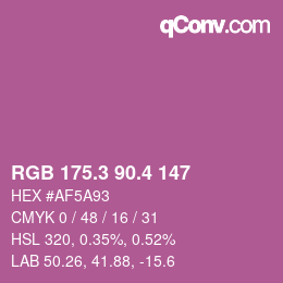 カラーコード: RGB 175.3 90.4 147 | qconv.com