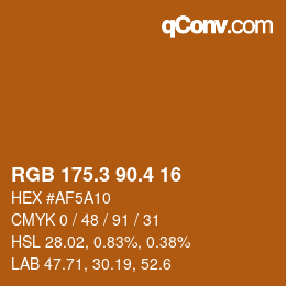 カラーコード: RGB 175.3 90.4 16 | qconv.com