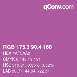 カラーコード: RGB 175.3 90.4 160 | qconv.com