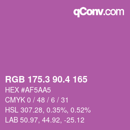カラーコード: RGB 175.3 90.4 165 | qconv.com