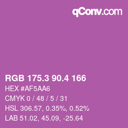カラーコード: RGB 175.3 90.4 166 | qconv.com