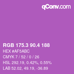 カラーコード: RGB 175.3 90.4 188 | qconv.com