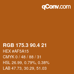 カラーコード: RGB 175.3 90.4 21 | qconv.com