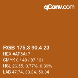 カラーコード: RGB 175.3 90.4 23 | qconv.com