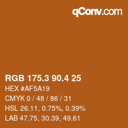 カラーコード: RGB 175.3 90.4 25 | qconv.com