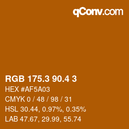 カラーコード: RGB 175.3 90.4 3 | qconv.com