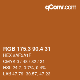カラーコード: RGB 175.3 90.4 31 | qconv.com