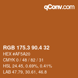 カラーコード: RGB 175.3 90.4 32 | qconv.com