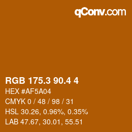 カラーコード: RGB 175.3 90.4 4 | qconv.com