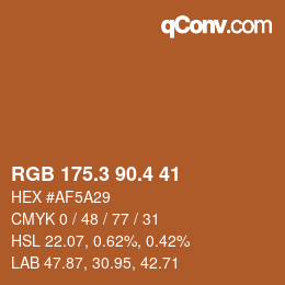 カラーコード: RGB 175.3 90.4 41 | qconv.com