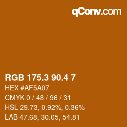 カラーコード: RGB 175.3 90.4 7 | qconv.com