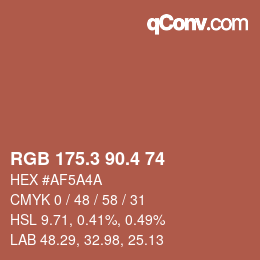カラーコード: RGB 175.3 90.4 74 | qconv.com