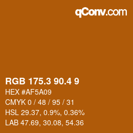 カラーコード: RGB 175.3 90.4 9 | qconv.com