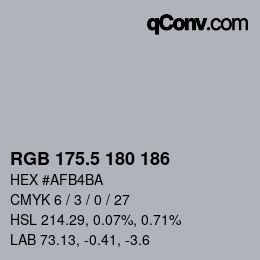 Color code: RGB 175.5 180 186 | qconv.com
