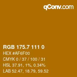 カラーコード: RGB 175.7 111 0 | qconv.com
