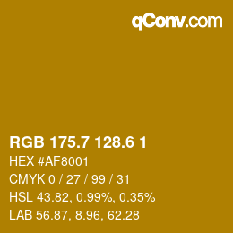 カラーコード: RGB 175.7 128.6 1 | qconv.com