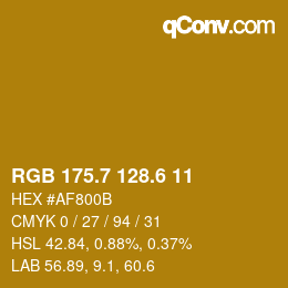 カラーコード: RGB 175.7 128.6 11 | qconv.com