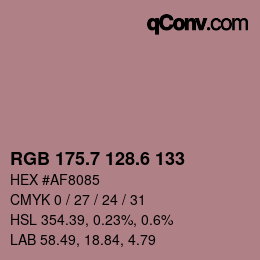 カラーコード: RGB 175.7 128.6 133 | qconv.com