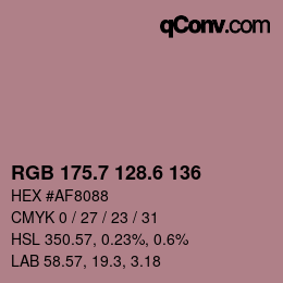 カラーコード: RGB 175.7 128.6 136 | qconv.com